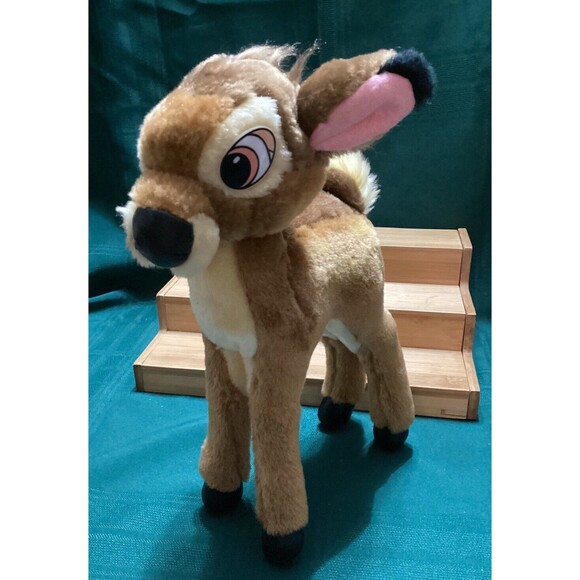 Vintage Disney BAMBI Standing Fawn Deer Promotional Plush Toy 12" Wire In Legs - Picture 1 of 14